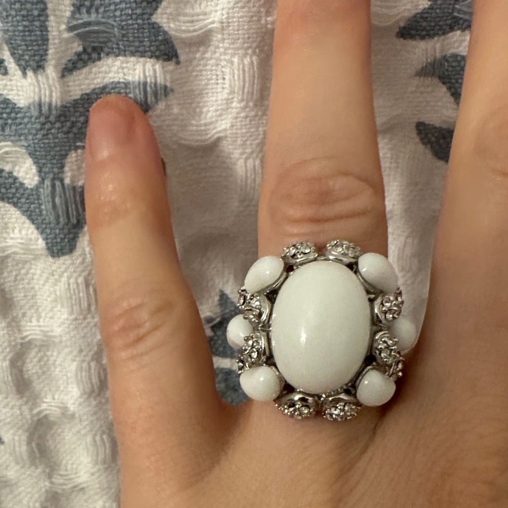 Park Lane Elegant White and Silver Women's Ring